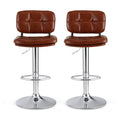 Artiss 2x Bar Stools Swivel Gas Lift Counter Chair PU Leather Brown