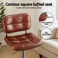 Artiss 2x Bar Stools Swivel Gas Lift Counter Chair PU Leather Brown