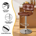 Artiss 2x Bar Stools Swivel Gas Lift Counter Chair PU Leather Brown