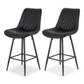 Artiss Bar Stools 2x Counter Stool PU Leather Diamond Black