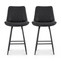 Artiss Bar Stools 2x Counter Stool PU Leather Diamond Black