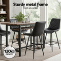 Artiss Bar Stools 2x Counter Stool PU Leather Diamond Black
