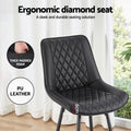 Artiss Bar Stools 2x Counter Stool PU Leather Diamond Black