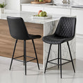 Artiss Bar Stools 2x Counter Stool PU Leather Diamond Black