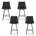 Artiss 4x Bar Stools Black Diamond PU Leather Kitchen Counter
