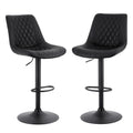 Artiss 2x Bar Stools Swivel Gas Lift Counter Chair Black Leather