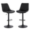 Artiss 2x Bar Stools Swivel Gas Lift Counter Chair Black Leather