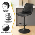 Artiss 2x Bar Stools Swivel Gas Lift Counter Chair Black Leather