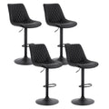 Artiss 4x Bar Stools Black Swivel Gas Lift Leather Counter Chairs