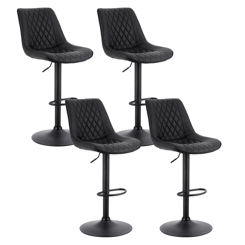 Artiss 4x Bar Stools Black Swivel Gas Lift Leather Counter Chairs
