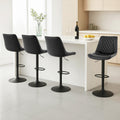 Artiss 4x Bar Stools Black Swivel Gas Lift Leather Counter Chairs