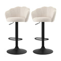 Artiss 2x Bar Stools Counter Chair Adjustable Shell Backrest Velvet Nessah Ivory
