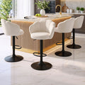Artiss 4x Bar Stools Counter Chair Adjustable Shell Backrest Velvet Nessah Ivory
