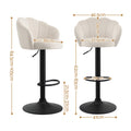 Artiss 4x Bar Stools Counter Chair Adjustable Shell Backrest Velvet Nessah Ivory