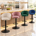 Artiss 4x Bar Stools Counter Chair Adjustable Shell Backrest Velvet Nessah Ivory