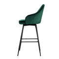 Artiss Bar Stools Velvet Swivel Metal Legs Green x2