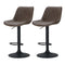 Artiss 2x Bar Stools Gas Lift Vintage Leather Brown