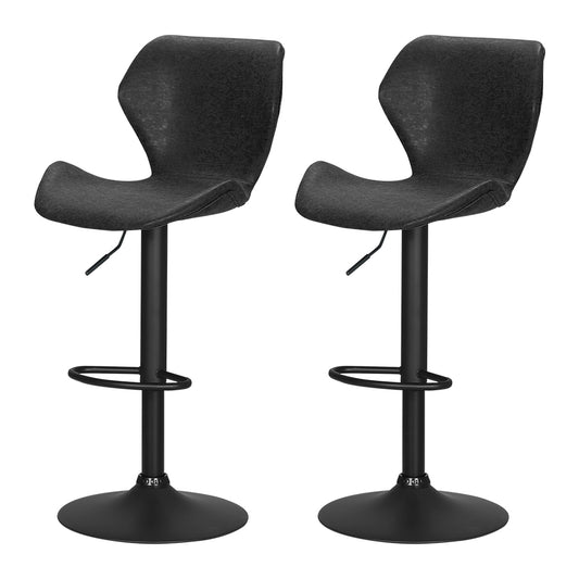Artiss Bar Stools x2 Swivel Gas Lift Black Kitchen Counter Chairs