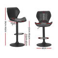 Artiss Bar Stools x4 Vintage Leather Gas Lift Black