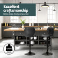 Artiss Bar Stools x4 Vintage Leather Gas Lift Black