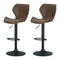 Artiss Bar Stools x2 Swivel Gas Lift Kitchen Counter Brown