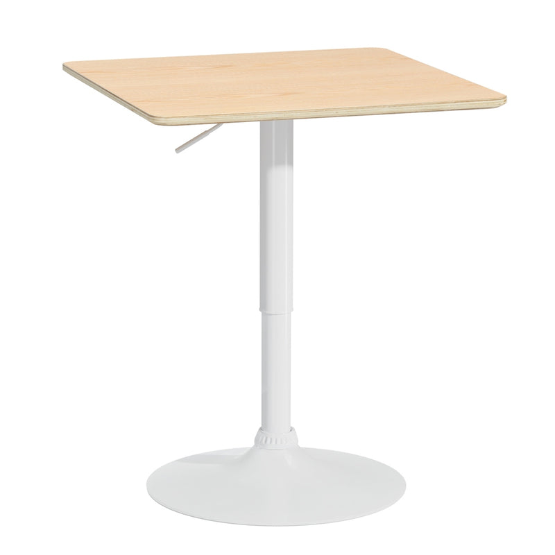 Artiss 60cm Bar Table Square Pine Gas Lift Swivel Base