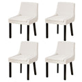 Artiss Dining Chairs x4 Corduroy Wooden Beige