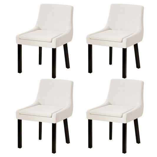 Artiss Dining Chairs x4 Corduroy Wooden Beige