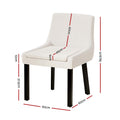 Artiss Dining Chairs x4 Corduroy Wooden Beige