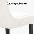 Artiss Dining Chairs x4 Corduroy Wooden Beige