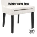 Artiss Dining Chairs x4 Corduroy Wooden Beige