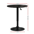 Artiss Bar Table Round Black Gas Lift 110cm
