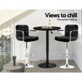 Artiss Bar Table Round Black Gas Lift 110cm
