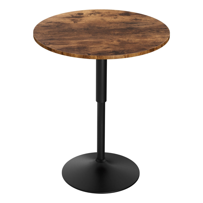 Artiss Bar Table 60cm Height Adjustable 360 Swivel Rustic Brown