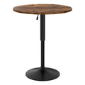 Artiss Bar Table 60cm Height Adjustable 360 Swivel Rustic Brown