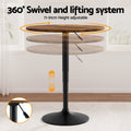 Artiss Bar Table 60cm Height Adjustable 360 Swivel Rustic Brown