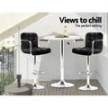 Artiss Round White Bar Table Gas Lift