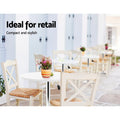 Artiss Round White Bar Table Gas Lift