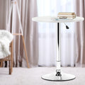 Artiss Round White Bar Table Gas Lift