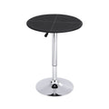 Artiss Bar Table Round Swivel Height Adjustable 62cm Black PVC