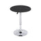 Artiss Bar Table Round Swivel Height Adjustable 62cm Black PVC