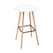 Artiss Round Bar Table 98cm White Wood Kitchen Counter Dining