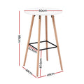 Artiss Round Bar Table 98cm White Wood Kitchen Counter Dining