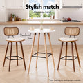 Artiss Round Bar Table 98cm White Wood Kitchen Counter Dining
