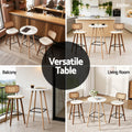 Artiss Round Bar Table 98cm White Wood Kitchen Counter Dining