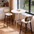 Artiss Round Bar Table 98cm White Wood Kitchen Counter Dining