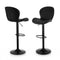 Artiss 2x Bar Stools Swivel Gas Lift Counter Chair Black Leather