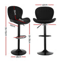 Artiss 2x Bar Stools Swivel Gas Lift Counter Chair Black Leather