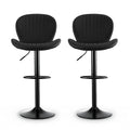 Artiss 2x Bar Stools Swivel Gas Lift Counter Chair Black Leather