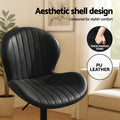 Artiss 2x Bar Stools Swivel Gas Lift Counter Chair Black Leather